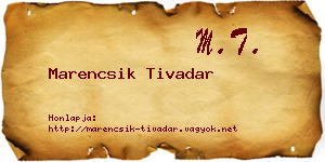 Marencsik Tivadar névjegykártya